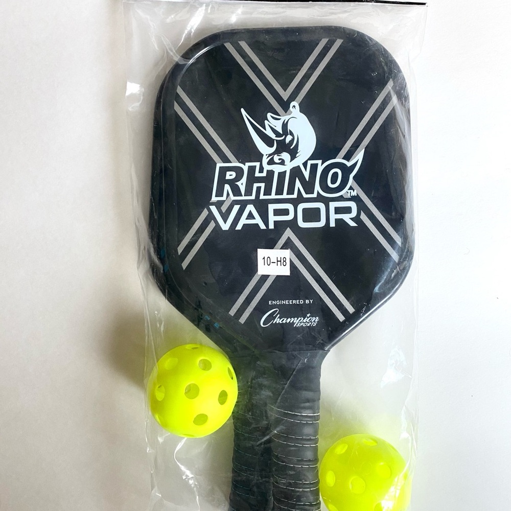 Champion Rhino Vapor Pickleball Paddles (2) with Neon Pickle Balls (2)